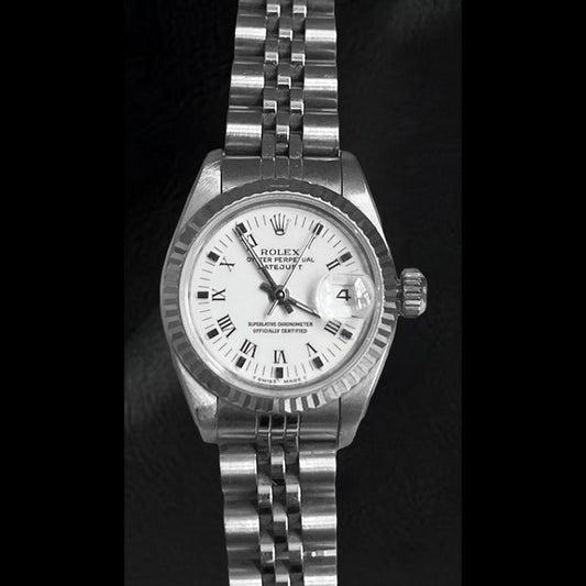 Orologio Rolex signora Datejust quadrante bianco romano 