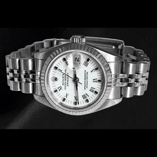 Orologio Rolex signora Datejust quadrante bianco romano 26 mm 
