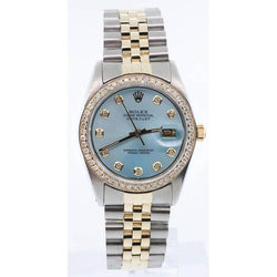 Orologio bicolore giubileo con lunetta e quadrante in diamanti Rolex Datejust impostazione rapida