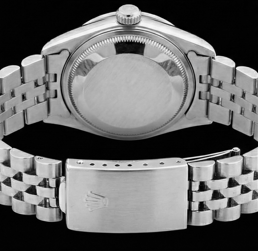 Orologio con quadrante blu e cinturino in acciaio inossidabile con diamanti perpetui Rolex da uomo