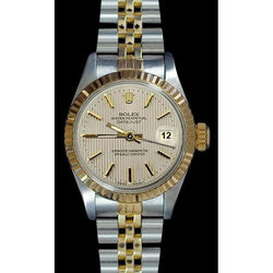 Orologio da donna Datejust Rolex con quadrante bianco e acciaio inossidabile e giubileo in oro