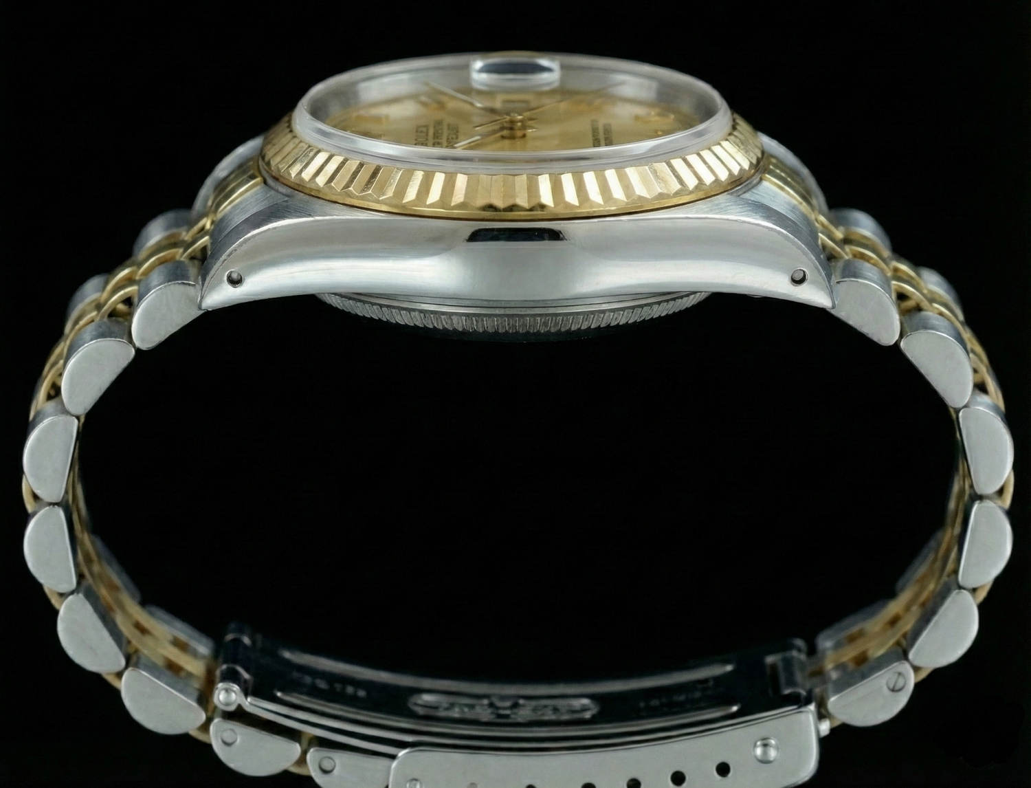 Orologio da donna Datejust Rolex in acciaio inossidabile e quadrante romano champagne giubileo in oro