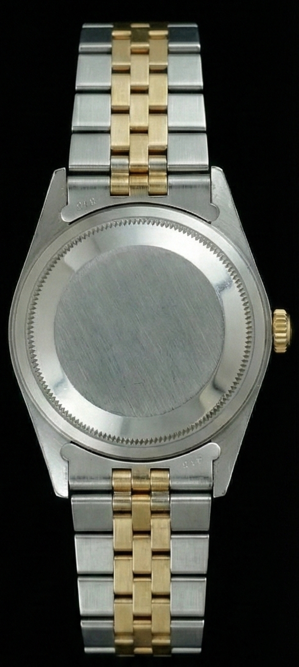 Orologio da donna Datejust con lunetta scanalata bicolore, quadrante blu romano Rolex