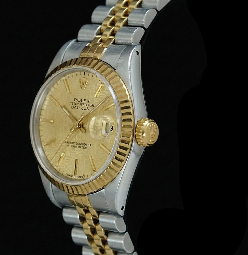 Orologio da donna Datejust con quadrante champagne e orologio Rolex in acciaio inossidabile e oro giubileo
