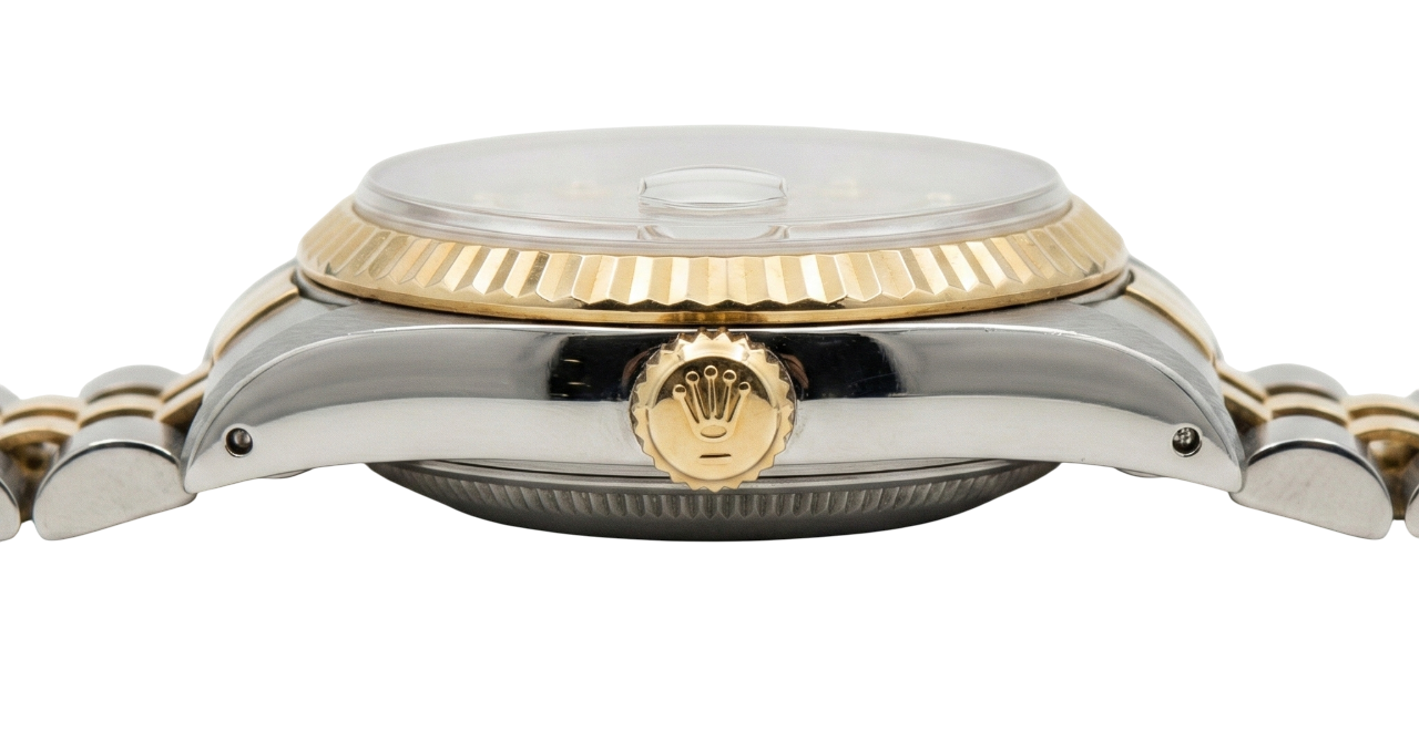 Orologio da donna Datejust giubileo in acciaio inossidabile e oro con quadrante in diamanti bordeaux Rolex