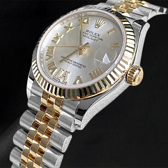 Orologio da donna Rolex Datejust 31 quadrante romano argento 