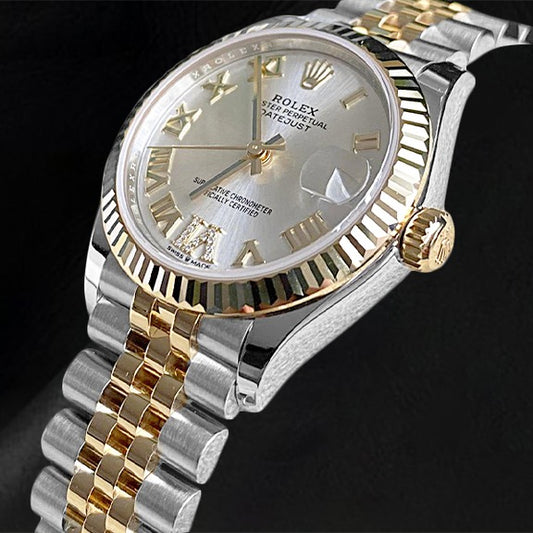 Orologio da donna Rolex Datejust 31 quadrante romano argento 