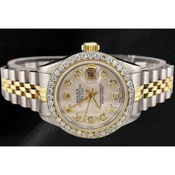 Orologio da donna Rolex Date-just da donna in oro giallo 18K da 26 mm e acciaio