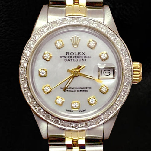 Orologio da donna Rolex Date-just da donna in oro giallo 18K da 26 mm e acciaio
