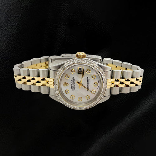 Orologio da donna Rolex Date-just da donna in oro giallo 18K da 26 mm e acciaio