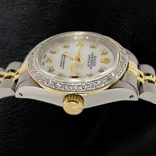 Orologio da donna Rolex Date-just da donna in oro giallo 18K da 26 mm e acciaio