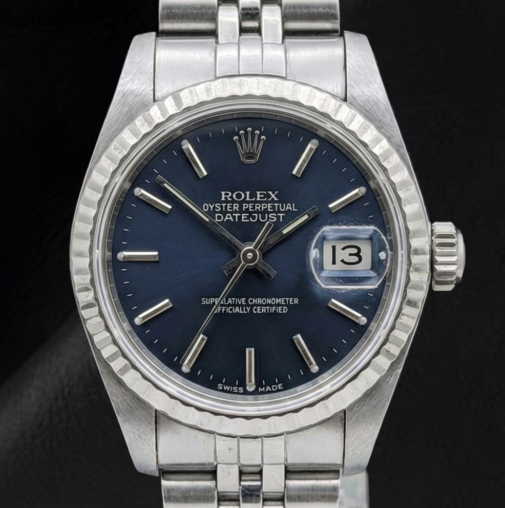 Orologio da donna Rolex Datejust 26 mm quadrante nero in acciaio inossidabile