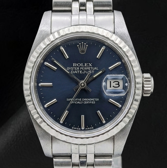 Orologio da donna Rolex Datejust 26 mm quadrante nero in acciaio inossidabile