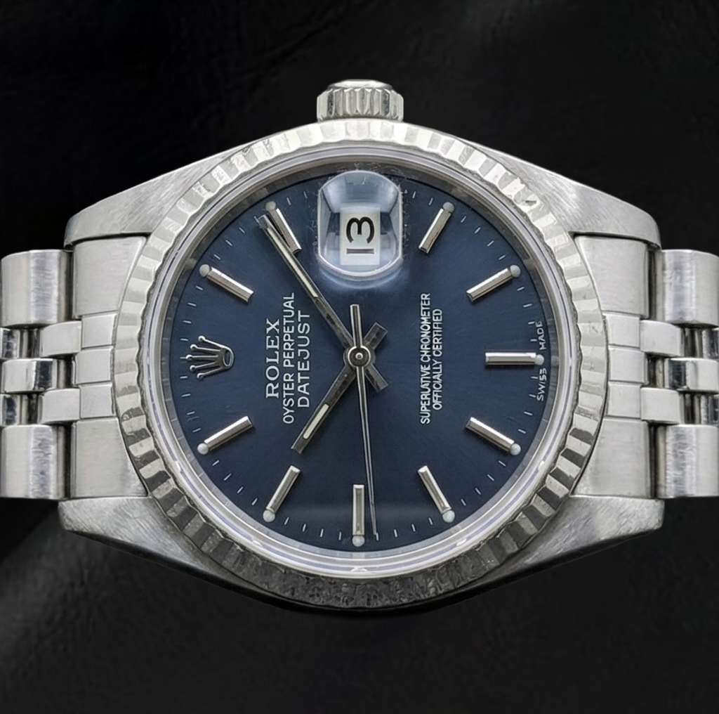 Orologio da donna Rolex Datejust 26 mm quadrante nero in acciaio inossidabile