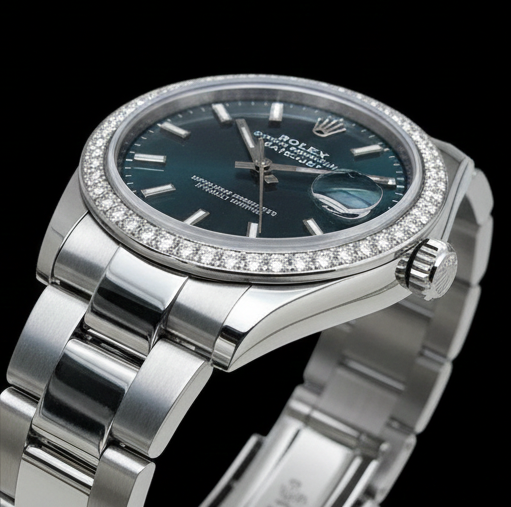 Orologio da donna Rolex Datejust 31 con diamanti in acciaio inossidabile verde menta
