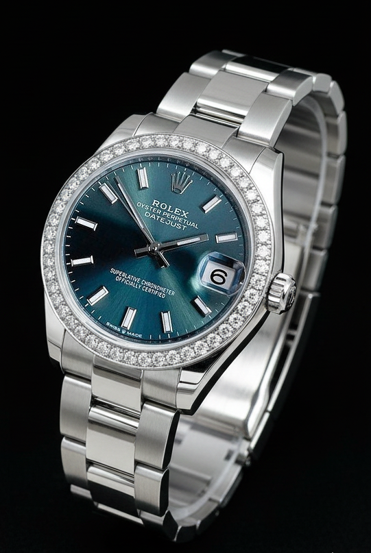 Orologio da donna Rolex Datejust 31 con diamanti in acciaio inossidabile verde menta