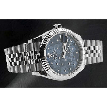Orologio da donna Rolex Datejust 31 giubileo in acciaio inossidabile con diamanti blu