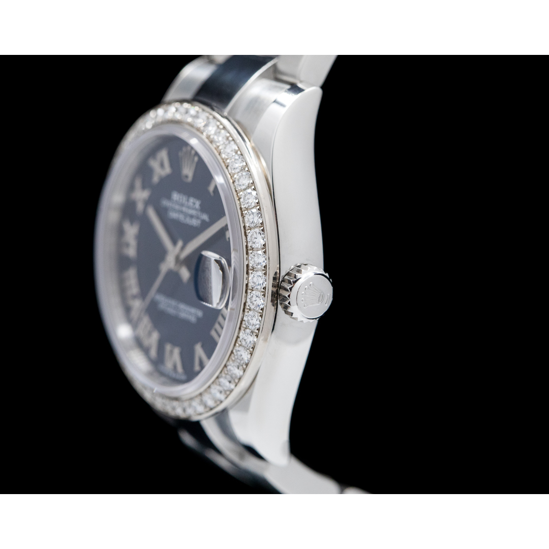 Orologio da donna Rolex Datejust 31 in acciaio inossidabile con quadrante blu romano ostrica