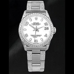 Orologio da donna Rolex Datejust 31 quadrante arabo bianco in acciaio inossidabile