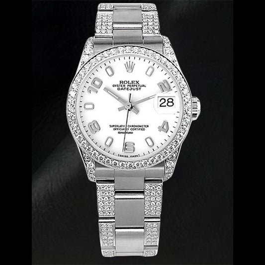 Orologio da donna Rolex Datejust 31 quadrante arabo bianco 
