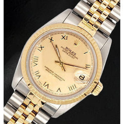 Orologio da donna Rolex Datejust 31mm bicolore champagne con numeri romani