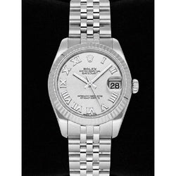 Orologio da donna Rolex Datejust 31mm quadrante argento con numeri romani
