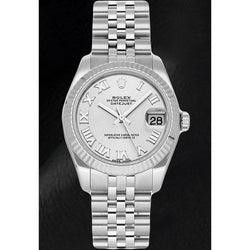 Orologio da donna Rolex Datejust 31mm quadrante argento con numeri romani