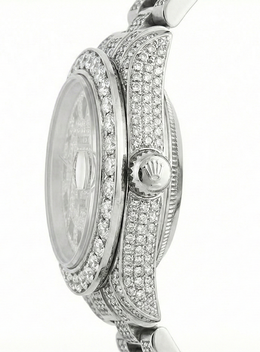 Orologio da donna Rolex Datejust Braccialetto pieno di diamanti 12 carati