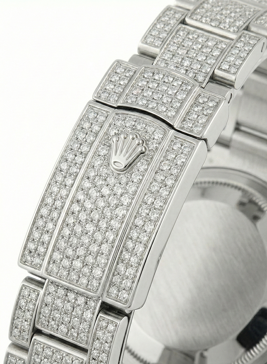 Orologio da donna Rolex Datejust Braccialetto pieno di diamanti 12 carati