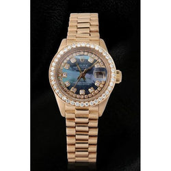 Orologio da donna Rolex Datejust Madreperla Quadrante con diamanti Oro giallo