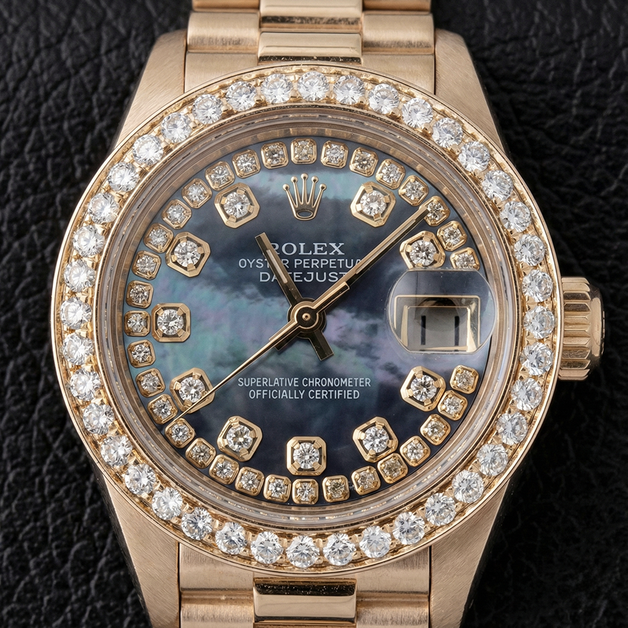 Orologio da donna Rolex Datejust Madreperla Quadrante con diamanti Oro giallo