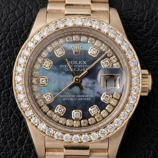 Orologio da donna Rolex Datejust Madreperla Quadrante con diamanti Oro giallo