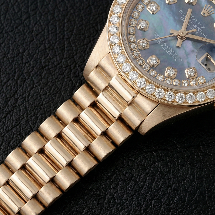 Orologio da donna Rolex Datejust Madreperla Quadrante con diamanti Oro giallo