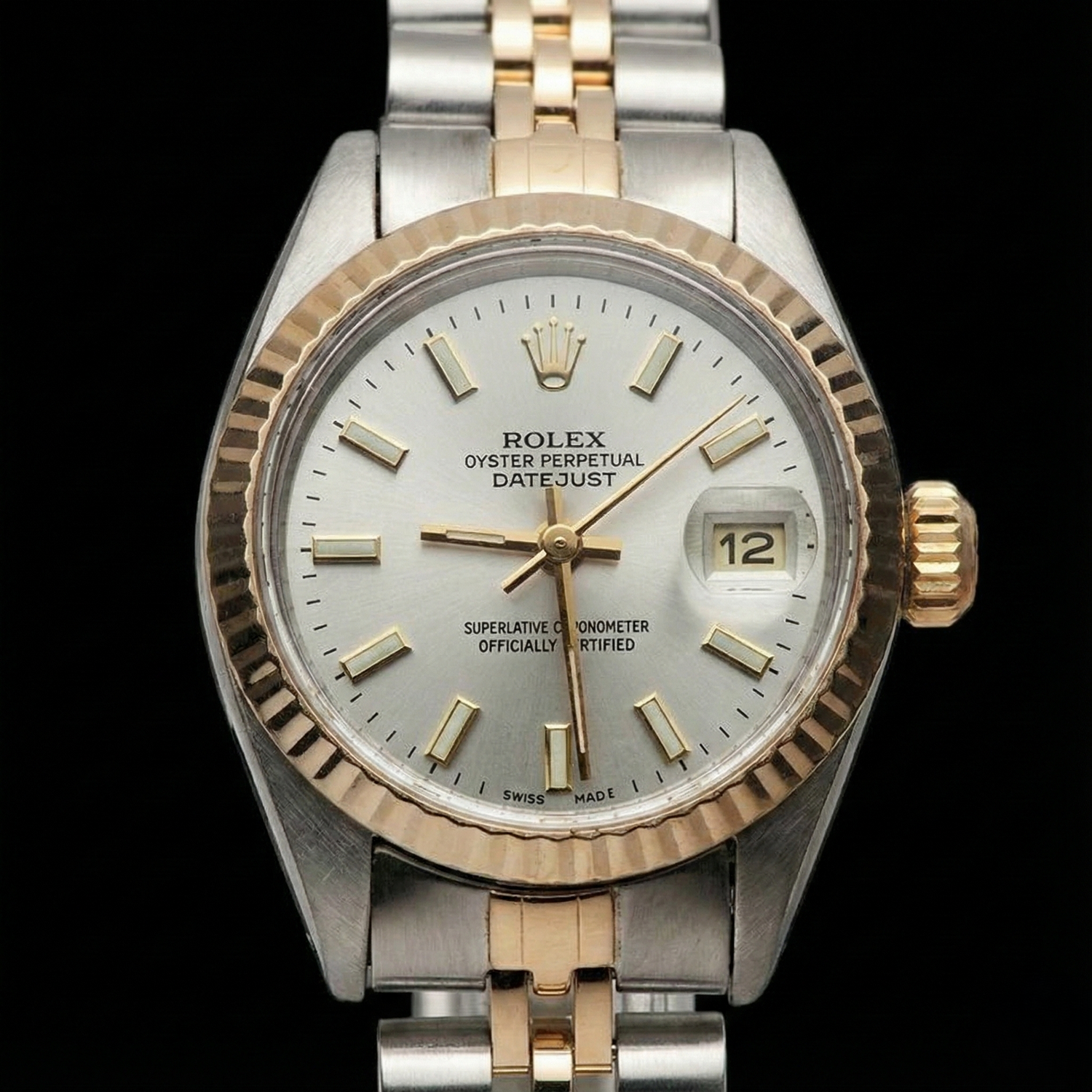 Orologio da donna Rolex Datejust bianco Datejust giubileo in acciaio inossidabile e oro giallo