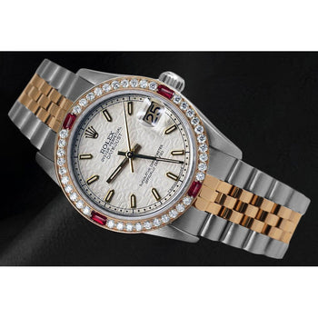 Orologio da donna Rolex Datejust bianco giubileo quadrante luminoso 31 mm