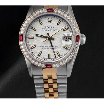 Orologio da donna Rolex Datejust bianco giubileo quadrante luminoso 31 mm