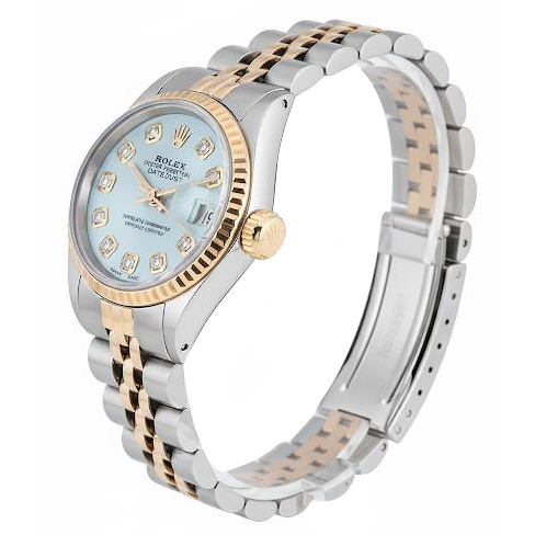 Orologio da donna Rolex Datejust bicolore giubilare con quadrante in diamanti e lunetta scanalata