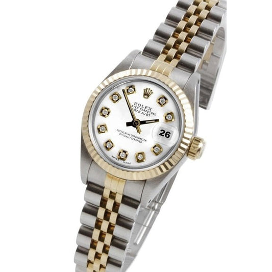 Orologio da donna Rolex Datejust con lunetta di diamanti Bracciale giubileo in acciaio 
