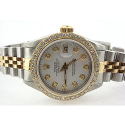 Orologio da donna Rolex Datejust con quadrante bianco e diamanti, lunetta