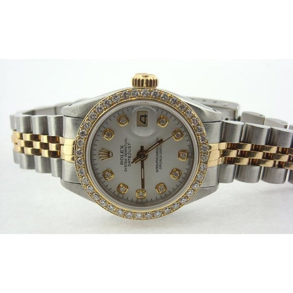 Orologio da donna Rolex Datejust con quadrante bianco 