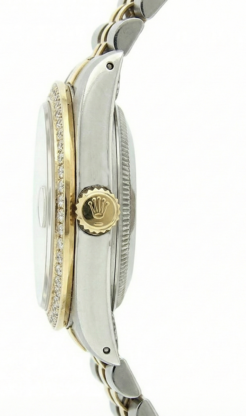 Orologio da donna Rolex Datejust con quadrante bianco in acciaio inossidabile e oro giallo