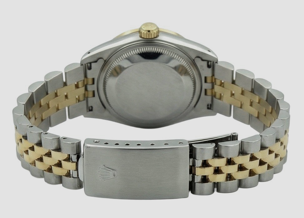 Orologio da donna Rolex Datejust con quadrante bianco in acciaio inossidabile e oro giallo