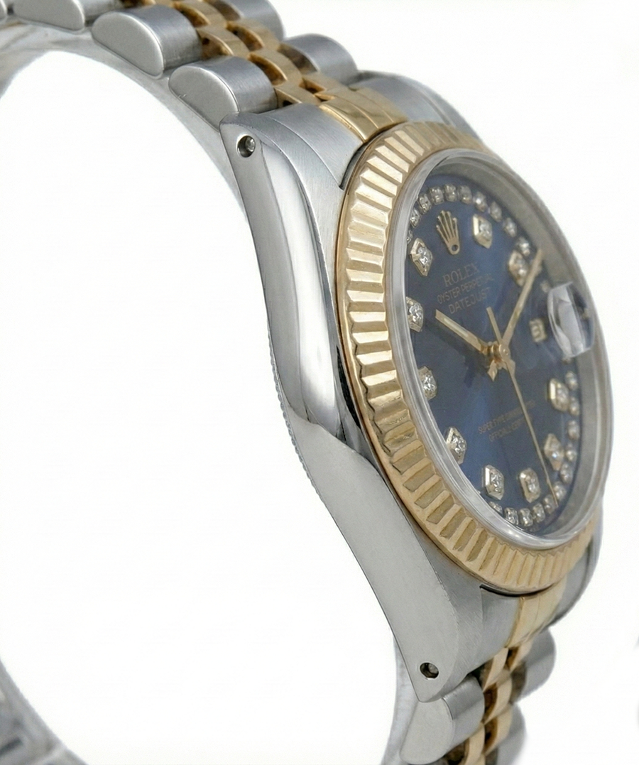 Orologio da donna Rolex Datejust con quadrante con diamanti e cinturino in oro