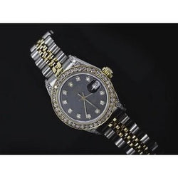 Orologio da donna Rolex Datejust con quadrante con diamanti personalizzato bicolore