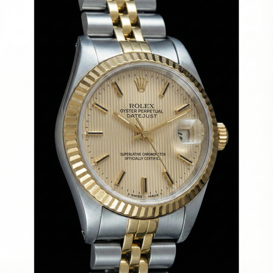 Orologio da donna Rolex Datejust con quadrante giubileo in acciaio inossidabile e oro giallo