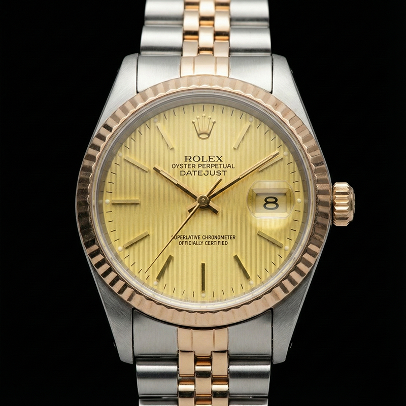 Orologio da donna Rolex Datejust con quadrante giubileo in acciaio inossidabile e oro giallo