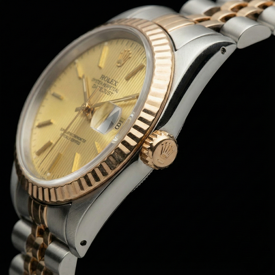 Orologio da donna Rolex Datejust con quadrante giubileo in acciaio inossidabile e oro giallo