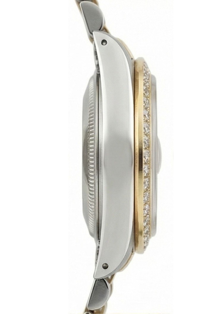 Orologio da donna Rolex Datejust con quadrante in argento e diamanti e bracciale bicolore