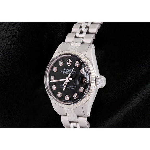 Orologio da donna Rolex Datejust con quadrante in diamanti e lunetta scanalata