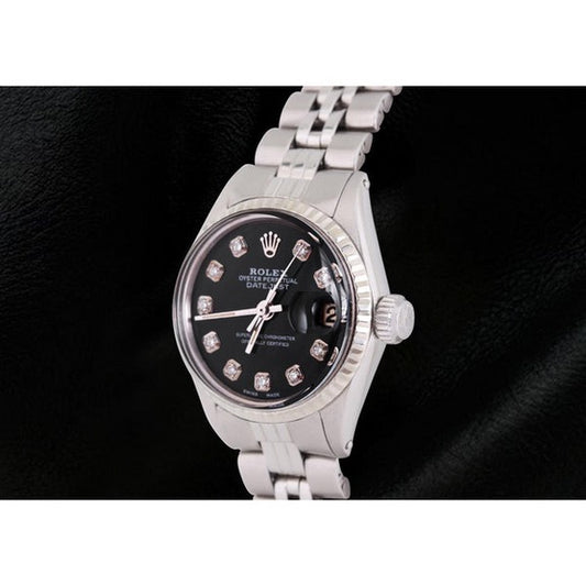Orologio da donna Rolex Datejust con quadrante in diamanti e lunetta scanalata